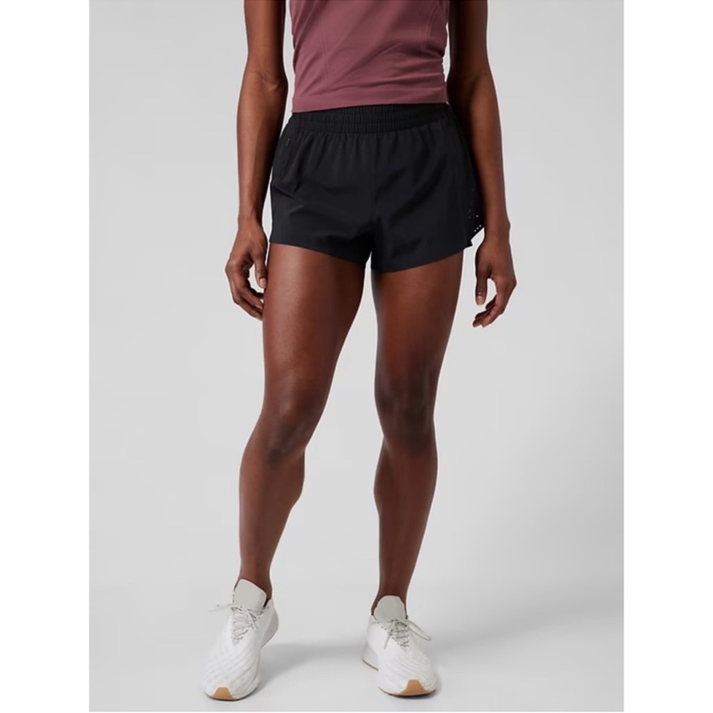Athleta Women's Black Athletic Hustle 3" Running Shorts